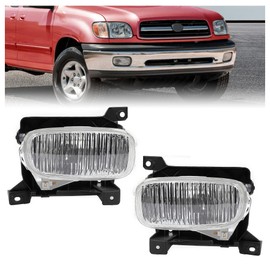 KUAFU Fog Light Lamp Compatible with 2000-2006 Toyota Tundra Clear Lens w/Bulbs Pair Driver Side & Passenger Side Replacement for 812100C010 812200C010 TO2593102 TO2592102