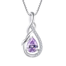 STARCHENIE Alexandrite Necklace for Women 925 Sterling Silver Infinity Teardrop Pendant Birthstone Jewelry