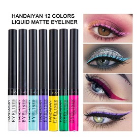 Matte Liquid Eyeliner Set, 12 Colours Coloured Eyeliner, Highly Pigmented Smudge-proof Colourful Eyeliner Durable Waterproof Liquid Eyeliner Pen Face Lips Art Makeup