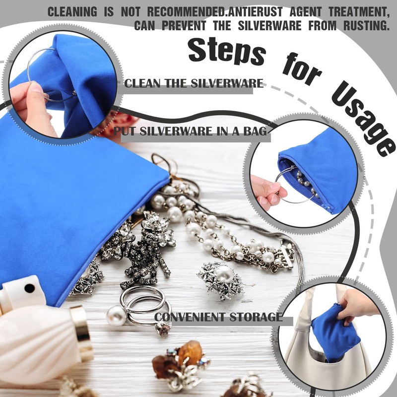 Fumete 8 Pcs Silver Storage Bags Anti Tarnish Storage Bags