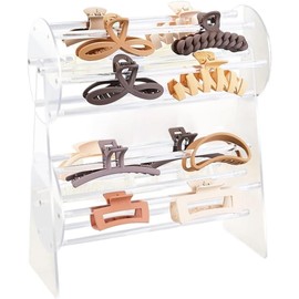 Organizador de Pinzas para el Cabello 1 Pieza Soporte Transparente de Acrílico Organizador de Pinzas para el Cabello con Rotación de 360 Grados y Almacenamiento