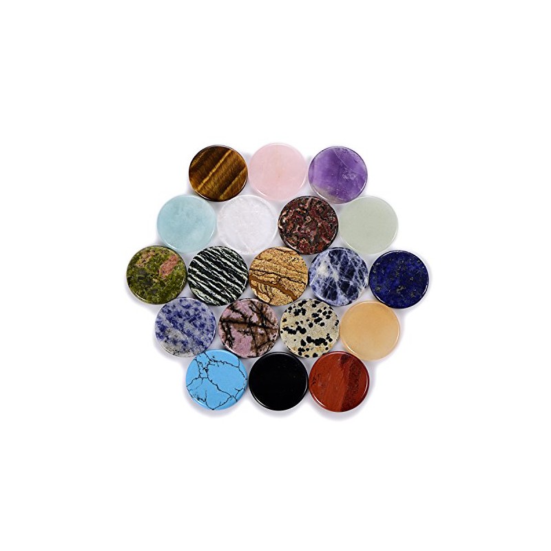 Morella Women's Small Coin 23 mm Gemstone Chakra Disc Necklaces