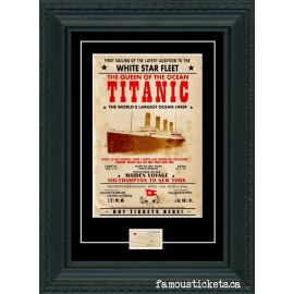 The Titanic 1912- Poster & Boarding Pass   Ready to frame! beautiful LOOK! star