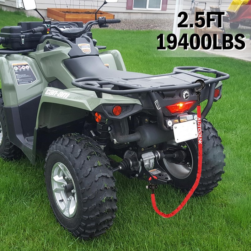 2.5FT UTV ATV Recovery Strap 19400LBS with Winch Hook and