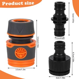 Garden Pipe Connector Hose Tap Connectors and Fittings Kit, Hose Pipe Adapter Attachments (5 Pcs)