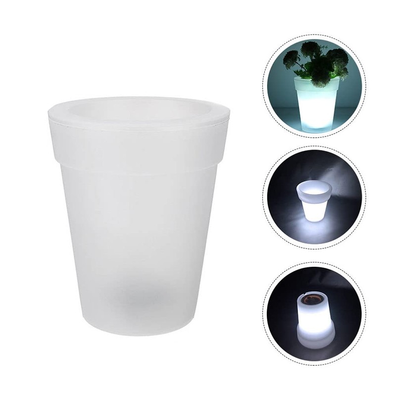 Happyyami Solar Powered Flowerpot Glow in The Dark Planters Led