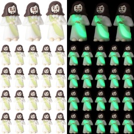 CroBlissful 50 Pcs Luminous Mini Jesus Figures Jesus Figurines Glow in the Dark to Hide and Seek in Bulk for Church Little Christian Gift Party Favors First Communion Easter Egg Stuffer (White)