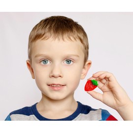 Fruidles Strawberry Gummy Candy, Delicious Assorted Colors & Fruit Flavors Gummies (1 Pound)