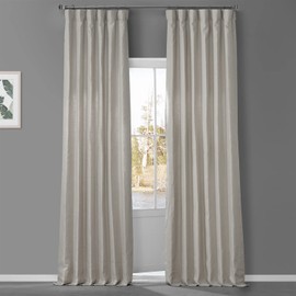 HPD Half Price Drapes French Linen Curtains 96 Inches Long Room Darkening Curtains for Bedroom & Living Room 50 X 96, (1 Panel), Fresh Khaki