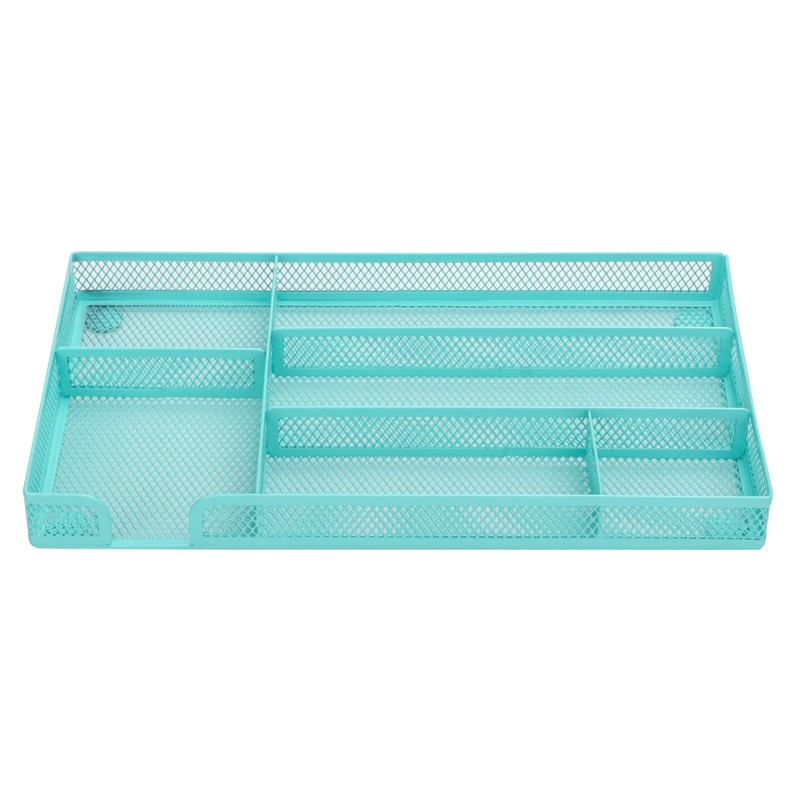 Annova Desk Organiser Storage Box with 6 Compartments Metal Mesh