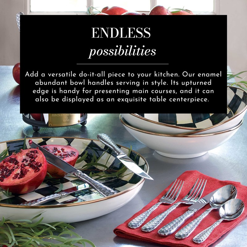 MACKENZIE-CHILDS Enamel Abundant Bowl, Decorative or Serving Bowl, 13-Cup Capacity,