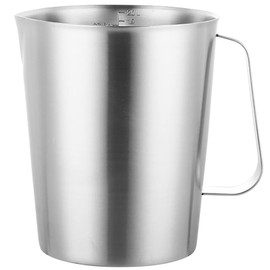 WOMLEX Measuring Cup, 304 Stainless Steel, Graduated, Heat Resistant, 16.9 - 78.6 fl oz (500 - 2,000 ml), Large Capacity, Whisk Cup, Scale, Coffee Milk Tea, Commercial Use (16.9 fl oz (500 ml), 304
