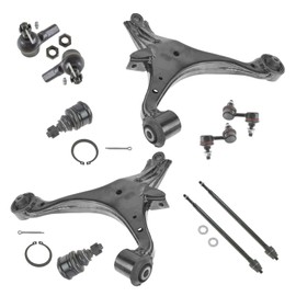 Front Steering & Suspension Kit Ball Joint Control Arm Sway Bar Stabilizer Link Tie Rod Compatible with 2001-2005 Honda Civic