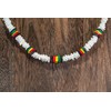 BlueRica Puka & Rasta Coconut Chip Shell Beads Necklace (18")