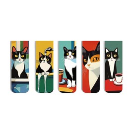 5pcs/Set Simple Fun cat Magnetic Bookmark, Reading Enthusiasts, Teachers, Students Book Marking Creative Stationery