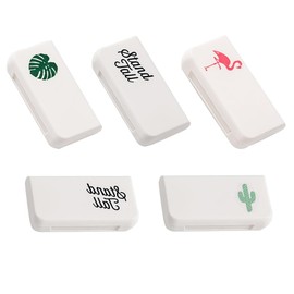 ZXUPOI 5 Stück Pillendose klein, 3 Fächer Mini Tablettenbox 1 Tage, Pillen Organizer für Unterwegs, Medikamentenbox für Vitamin, Fischöl, Medikamente