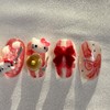 [Premium handmade embossed nail] Pancake cat - short oval /