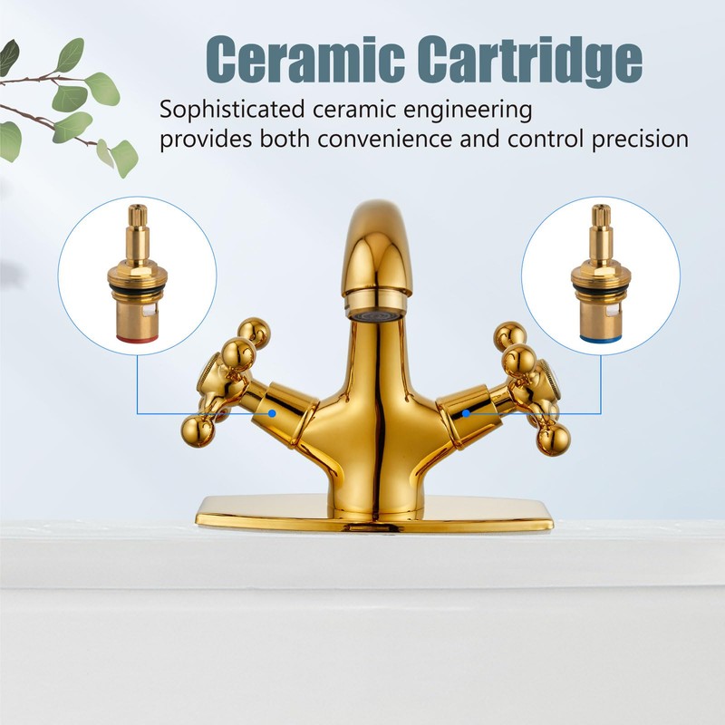 Aolemi Bathroom Sink Faucet Single Hole Cold and Hot Double