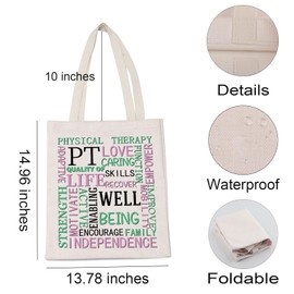 PT Love Life Tote Bag Physical Therapist Physiotherapist Student Shopping Bag for PT OT Medical Healthcare Worker (PT LOVE LIFE)