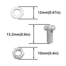 DGHAOP 8Pcs Brake Cable Regulator Clamp 26 Square Head Sliver Lock Screw Bolt Locking Screw with Nuts for Bicycle Power Bike Mountain Bike Brake Line
