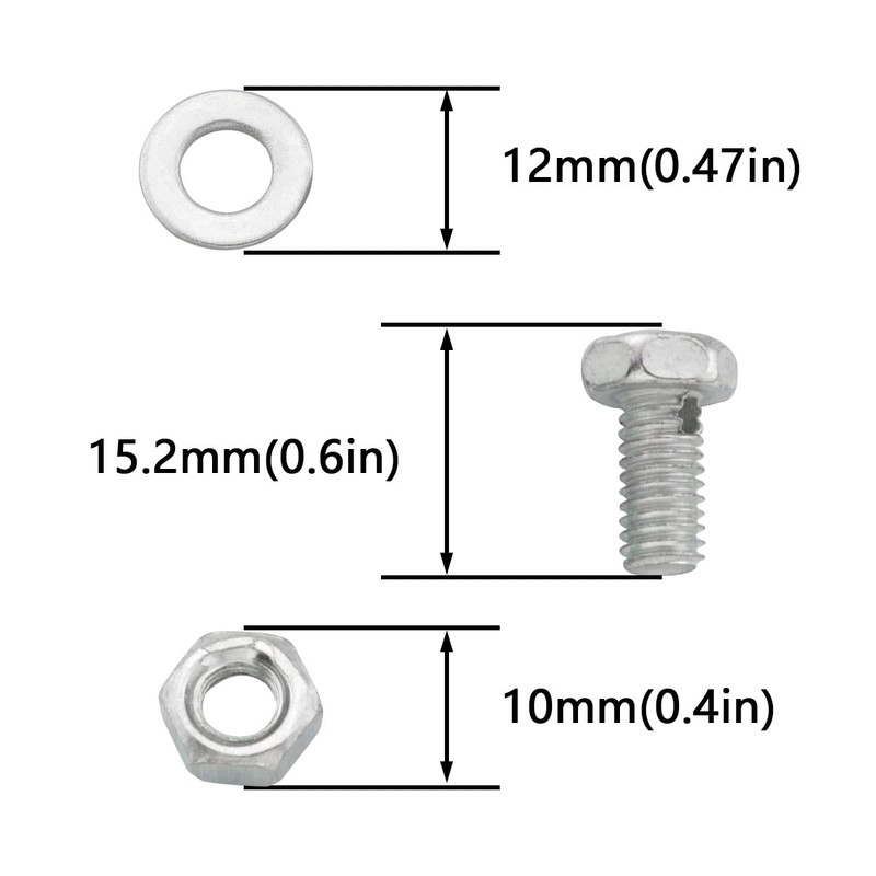 DGHAOP 8Pcs Brake Cable Regulator Clamp 26 Square Head Sliver