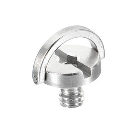 PATIKIL 1/4-20 Thread 12mm Length D-Ring Stainless Steel Camera Fixing Screw, D Shaft Quick Release Plate Screw for Camera Tripod/Monopod, Silver