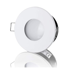 lambado® LED Spotlights Flat for Bathroom IP65 in White – Modern Ceiling Spotlight for Outdoor Use Including 230 V 5 W Spotlight Warm White Dimmable – Bright and Economical