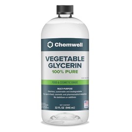 Chemwell Glicerina vegetal (946 ml) - 100% pura, de grado alimenticio, USP - Hidratante y limpiador para el cuidado de la piel, belleza casera, manualidades, repostería y conservación floral.