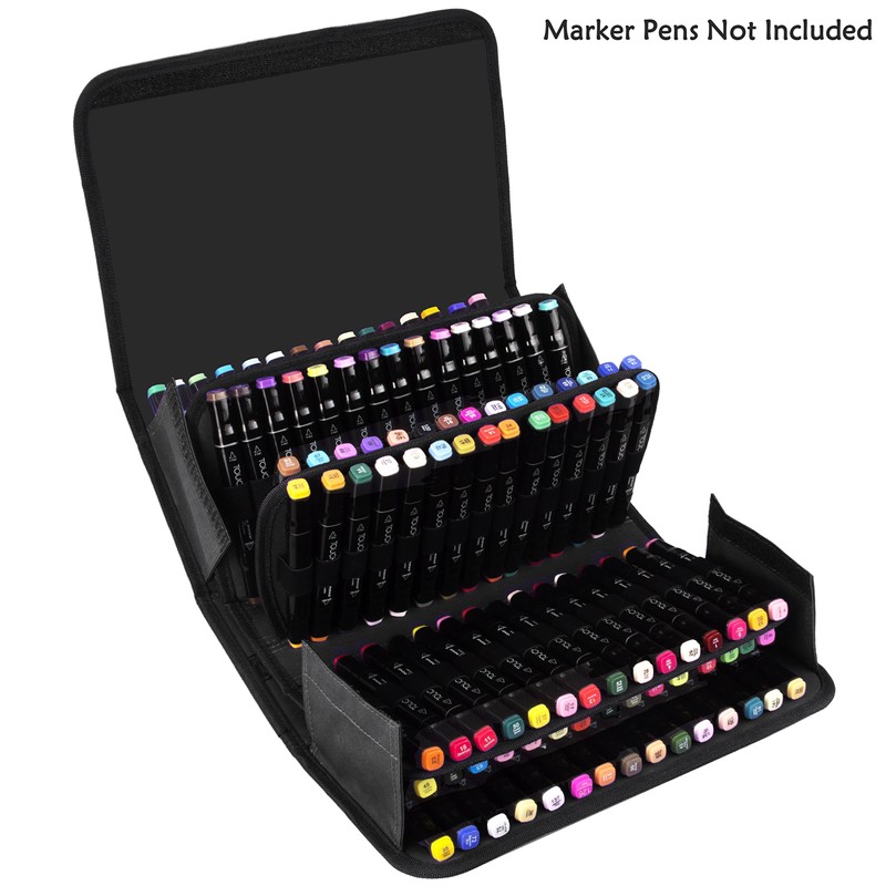 ADVcer Marker Case 120 Storage Holders, Foldable Extendable Oxford Lipstick