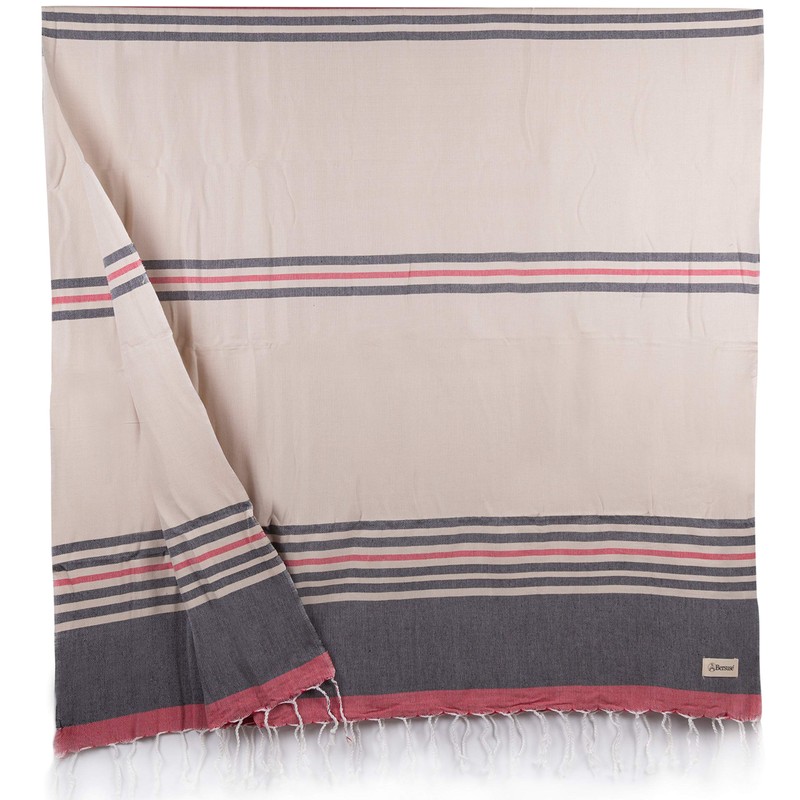 Bersuse 100% Cotton - Nova Turkish Towel - Black-Beige