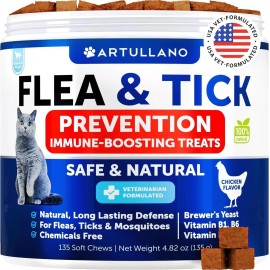 Artullano Flea Treatment for Cats Natural Flea and Tick Prevention Supplement for Cats Kit