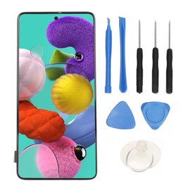 GOWENIC Reemplazo de Pantalla para Galaxy A51, Pantalla OLED Digitalizador de Pantalla Táctil con Marco y Kit de Herramientas de Reparación para Galaxy A51 A515 A515U A515A