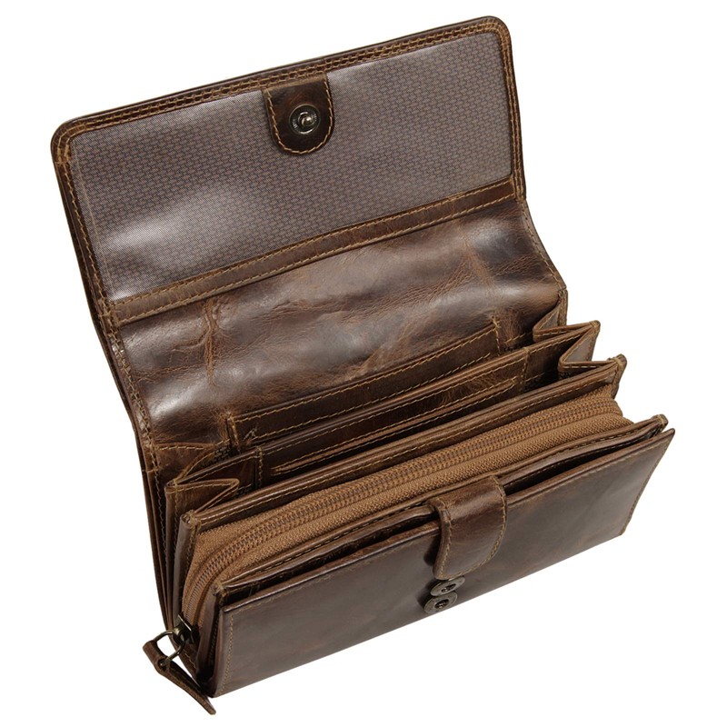 BAGAN 020796 Women's Genuine Leather Wallet Brown, brown, Classic