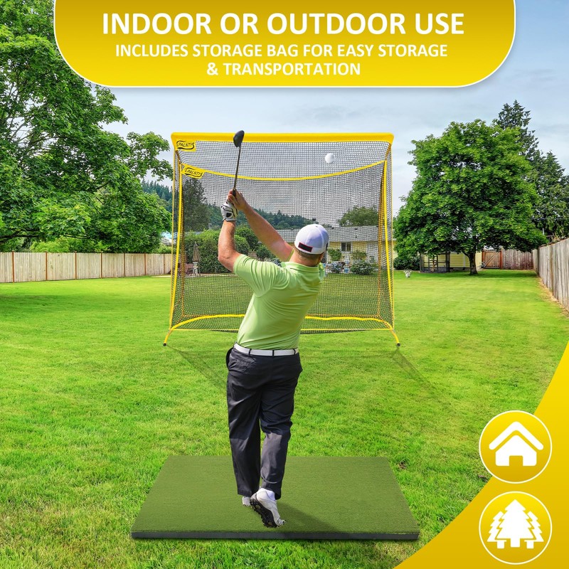 Golf Hitting Net with Extra Striking Net, 10x7ft Heavy Duty