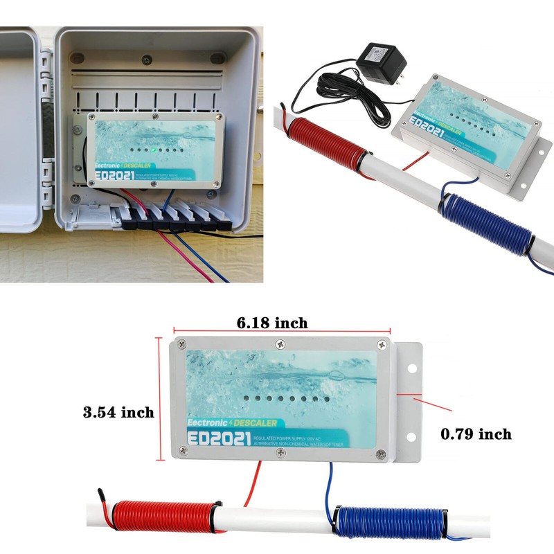 nanne869 2021E ED2021 Electronic Water Descaler, Alternative Water Softener, Salt