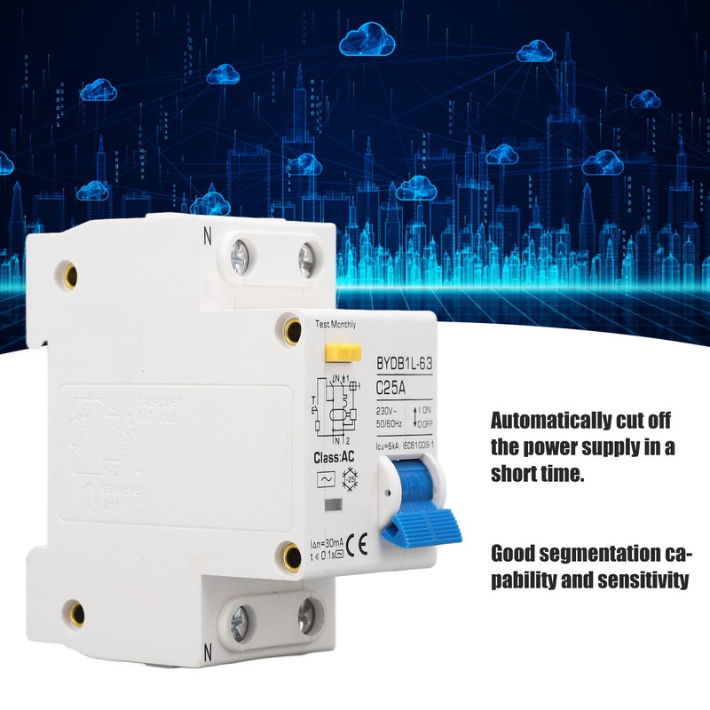 Circuit Breaker Leakage Protection Pa66 Sensitive Response 1P+N Circuit Breaker