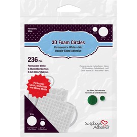 Scrapbook Adhesives by 3L 3D Foam Circles Mixed Variety, Pack of 236, White