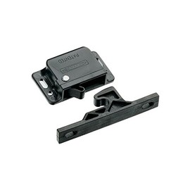 Southco C3-810 Series Passivated Plastic Grabber Catch Side Mount Concealed Push-To-Close Latch with Black Spring, 44N Pullup, Black (Pack of 2)