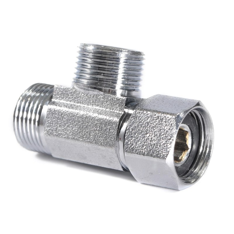 Breezliy Brass Angle Stop Add-A-Tee Valve,3/8-Inch Compression Inlet X 3/8-Inch