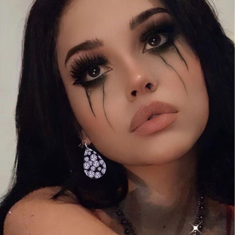 QLUYCKW Baseball Fashion Faux Leather Earrings For Sport Lover Baseball