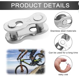 8 Pairs Bike Chain Links, Durable Bicycle Missing Link, Quick Release Bike Chain Connectors Accessories for 6/7/8 Speed Bicycle Chain of Road Mountain Bicycles
