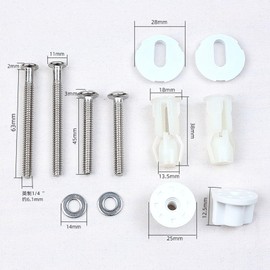 2Pack Toilet Seat Screws Toilet Seat Fittings,Toilet Seat Hinges Expanding Rubber Top Nuts Screw Fixings Fix WC Blind Hole Fittings White Fixing Bolt for Toilet Covers