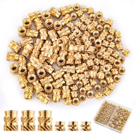 Pack of 150 Thread Inserts, 100 Pieces M3 Thread Inserts + 50 Pieces M4 Melting Thread, Brass Thread Insert 3D Printing, Threaded Inserts for 3D Printers, Mobile Phones, Automotive Parts