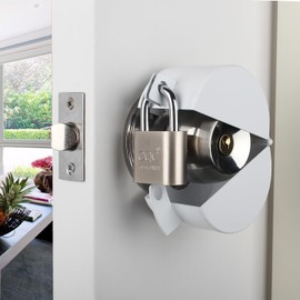 TEMEILI Door Handle/Knob Lock Out Device,Metallic White,Cover to Disable The Doorknob/Faucet/Valve, Prevents Turning and Operating of Door Knob and Access to Keyhole, (Password Lock) Childproof