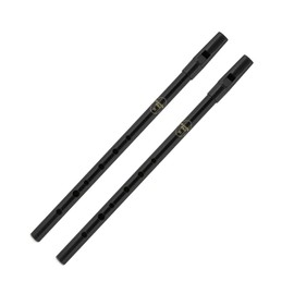 Feadóg Feadog Set of 2 Brass Traditional Irish Whistle in the Key of D and C Made in Ireland Musical intrument Present (Black Key D)