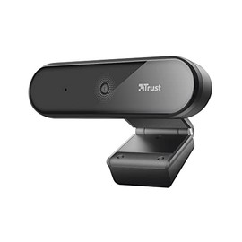Trust Tyro Webcam con Microfono PC Full HD 1080p (USB, Enfoque Automático, Videollamadas, Grabación, Conferencias, Skype, Hangouts, Teams, Zoom) Negro