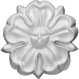 Ekena Millwork ROS02X02NA Nadia Round Rosette, 2 1/2"OD x 1/2"P, Primed