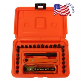 Chapman #7331 ORANGE SAE + Metric Allen Hex Screwdriver Bit Set MADE IN USA