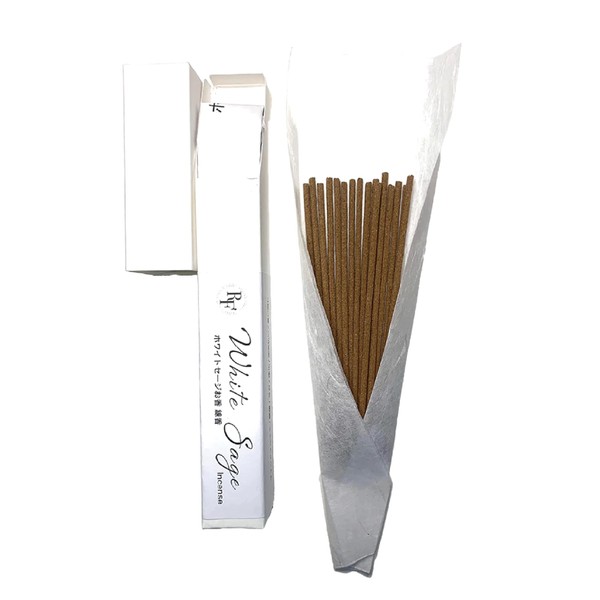 NEW Herb Workshop HCC Purified White Sage Incense Incense Sticks (10 cm / 20 minutes), 16 Sticks 100% Natural California Mindfulness, Yoga, Odor Elimination, Power Stone Purification