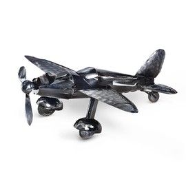 Vintage Metal Airplane Decor Model, Retro Iron Airplanes Handicraft Sculpture, Aviation Industrial Plane Photo Props Home Room Ornament
